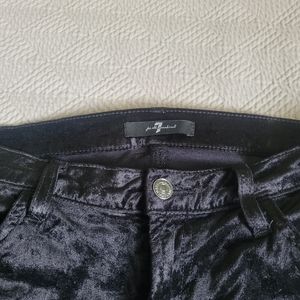 Black crushed velvet pants